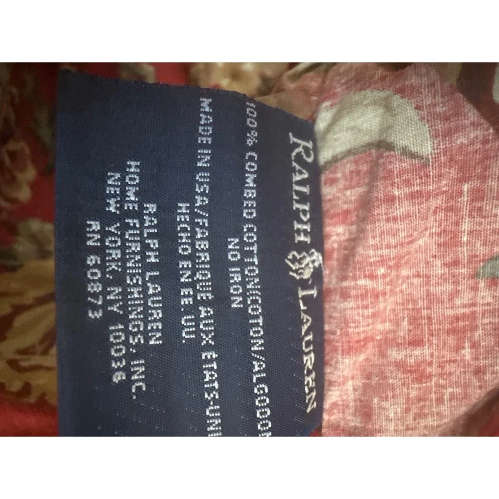 VTG Ralph Lauren Danielle Marseilles King Comforter and Two Ruffled Shams Red